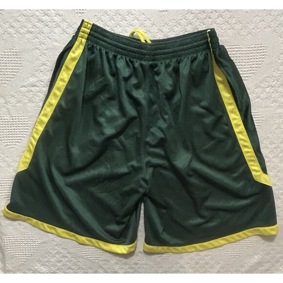 NCAA Oregon Ducks Nike Dri Fit Green Basketball Shorts Size L Drawstring Pockets - Picture 8 of 13